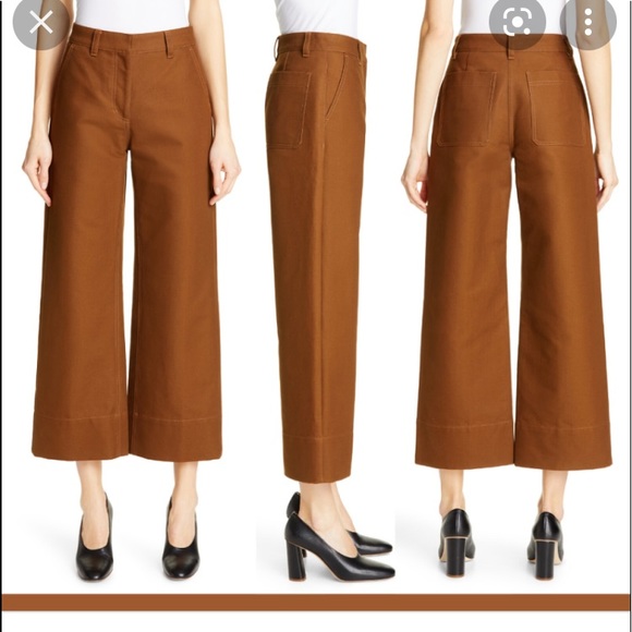 CO. Collections Wide Leg Olive Green Pant - size 4 - Picture 2 of 4